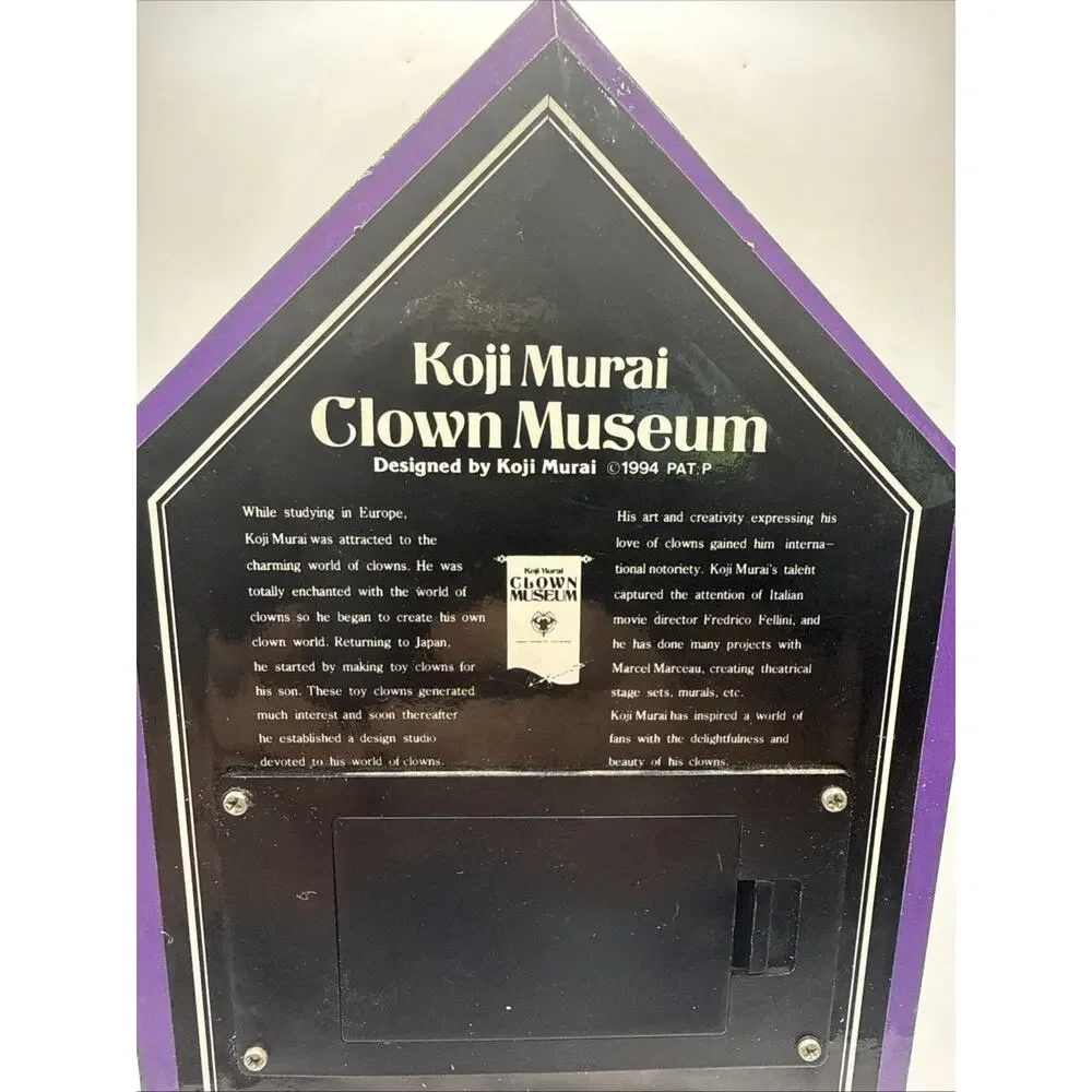 Vintage Sankyo Carousel Clown Clock Clair Lune Musical Taiwan 11-038 Works *